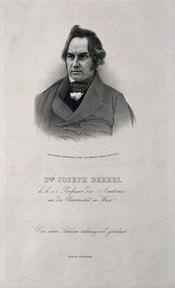 Joseph von Berres. Lithograph by R. Theer after a Daguerroty