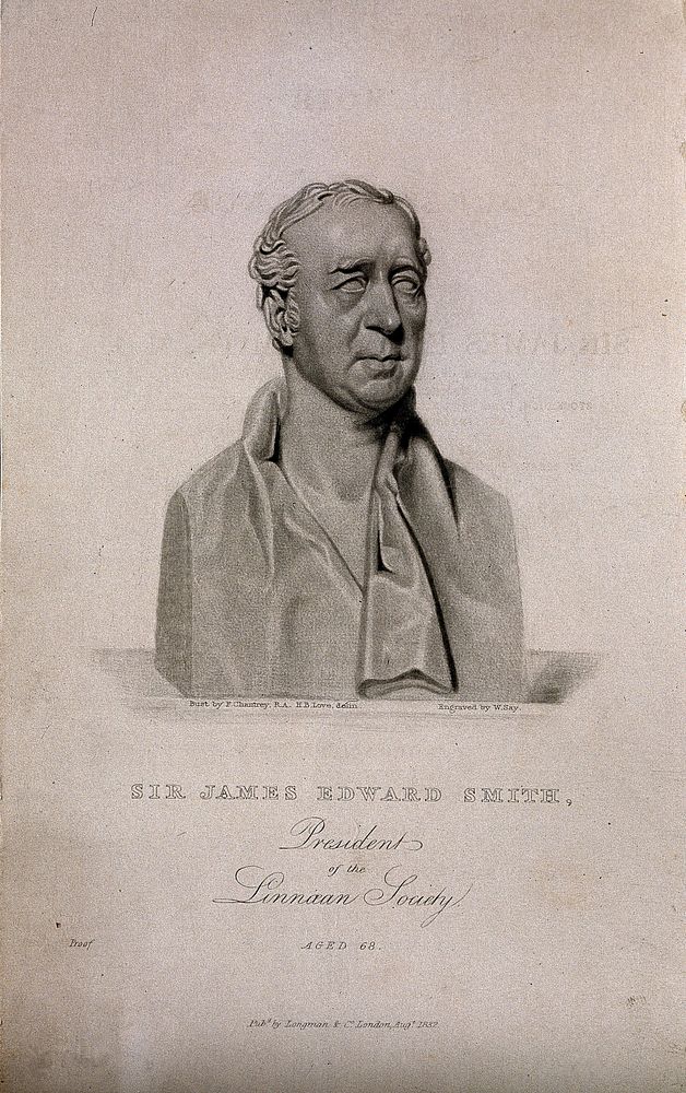 Sir James Edward Smith. Mezzotint by W. Say, 1832, after H. B. Love after F. Chantrey.