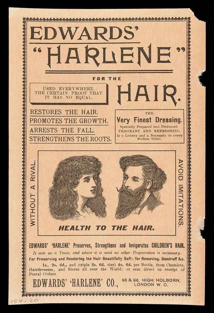 "Mama, shall I have beautiful long hair like you when I grow up" : "Certainly my dear, if you use 'Edwards' Harlene'." /…