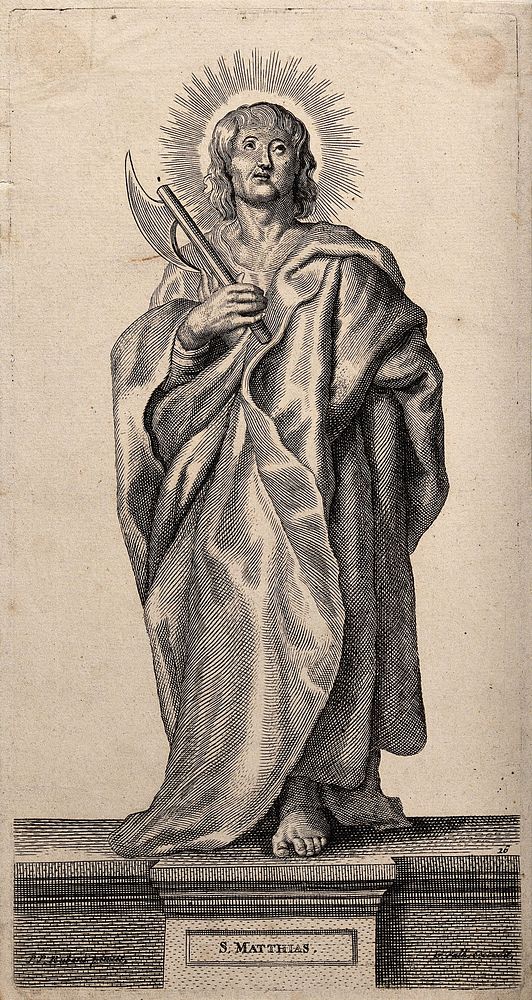 Saint Matthias. Engraving by G. Valck after Sir P.P. Rubens.