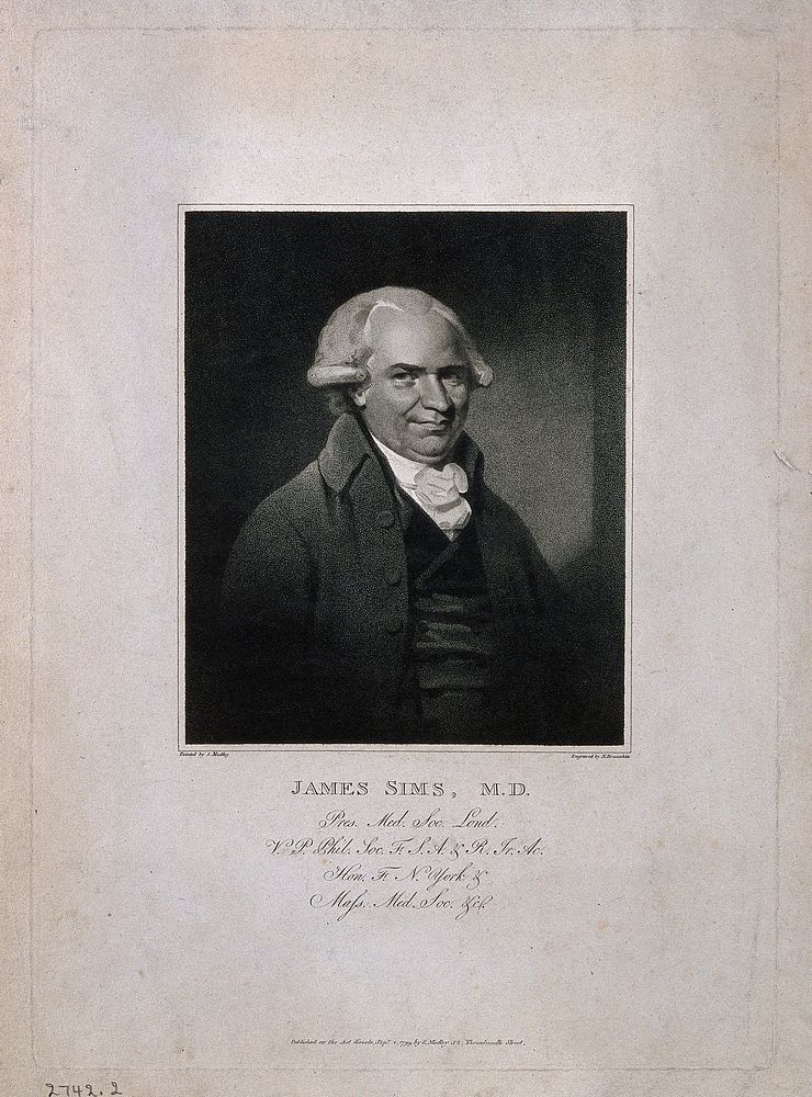 James Sims. Stipple engraving by N. Branwhite, 1799, after S. Medley.