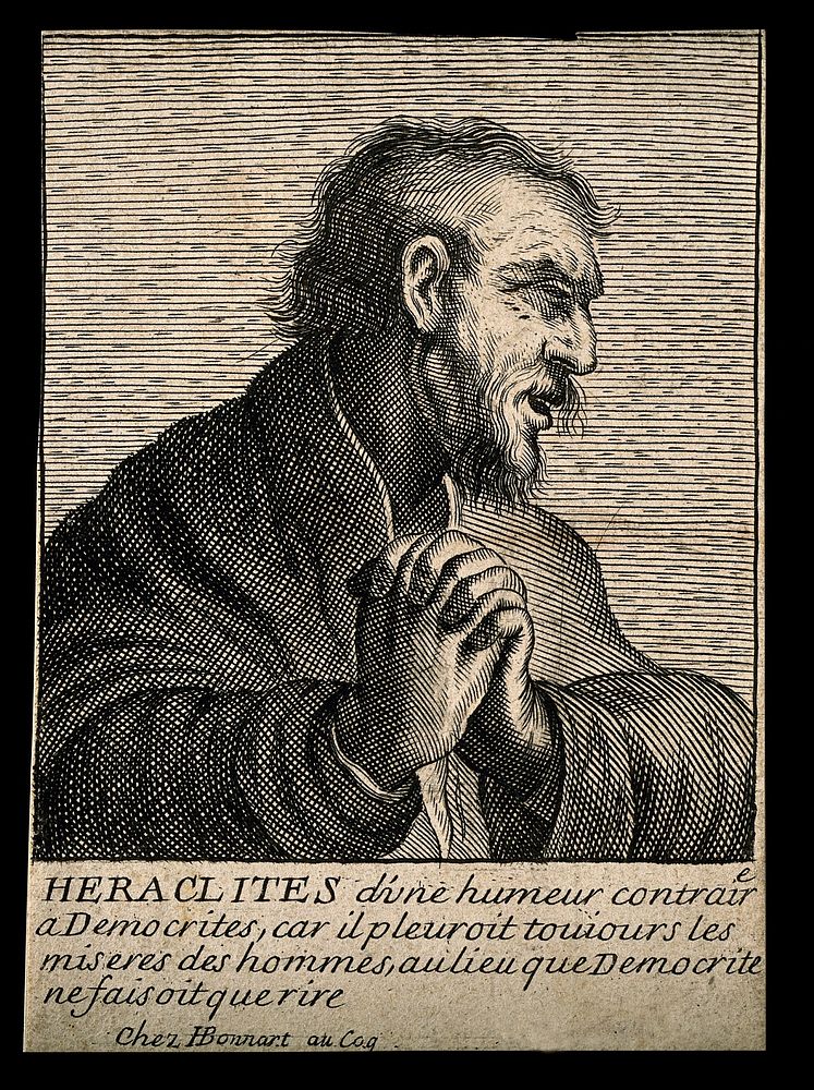 Heraclitus. Line engraving.
