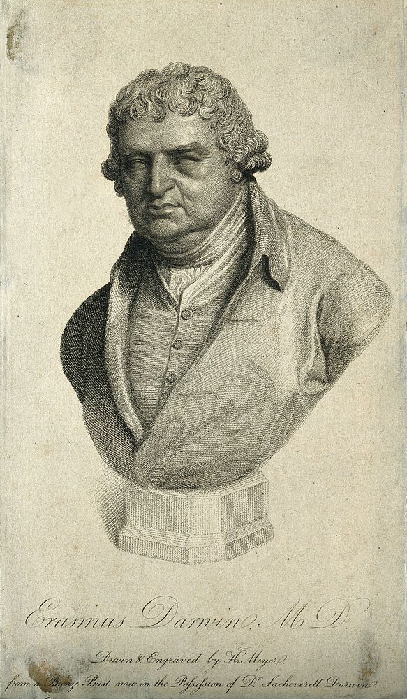 Erasmus Darwin. Stipple engraving by H. Meyer.