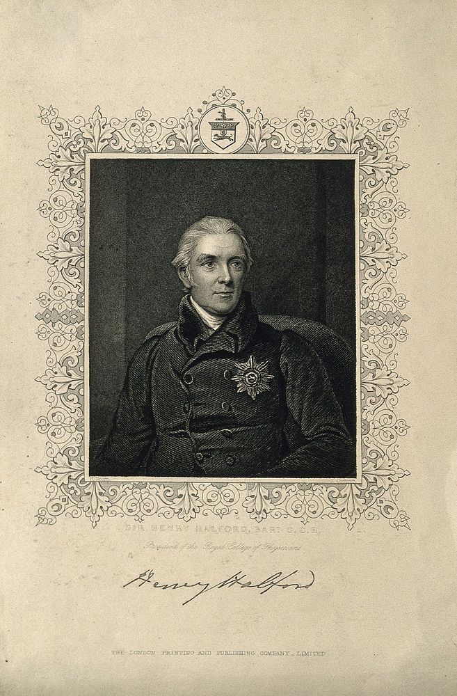 Sir Henry Halford. Stipple engraving by J. Cochran after H. Room.