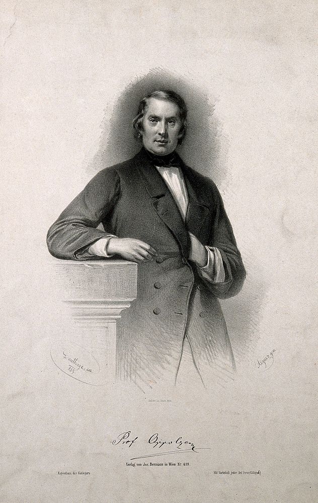 Johann, Ritter von Oppolzer. Lithograph by A. Dauthage, 1859, after J.M. Aigner.