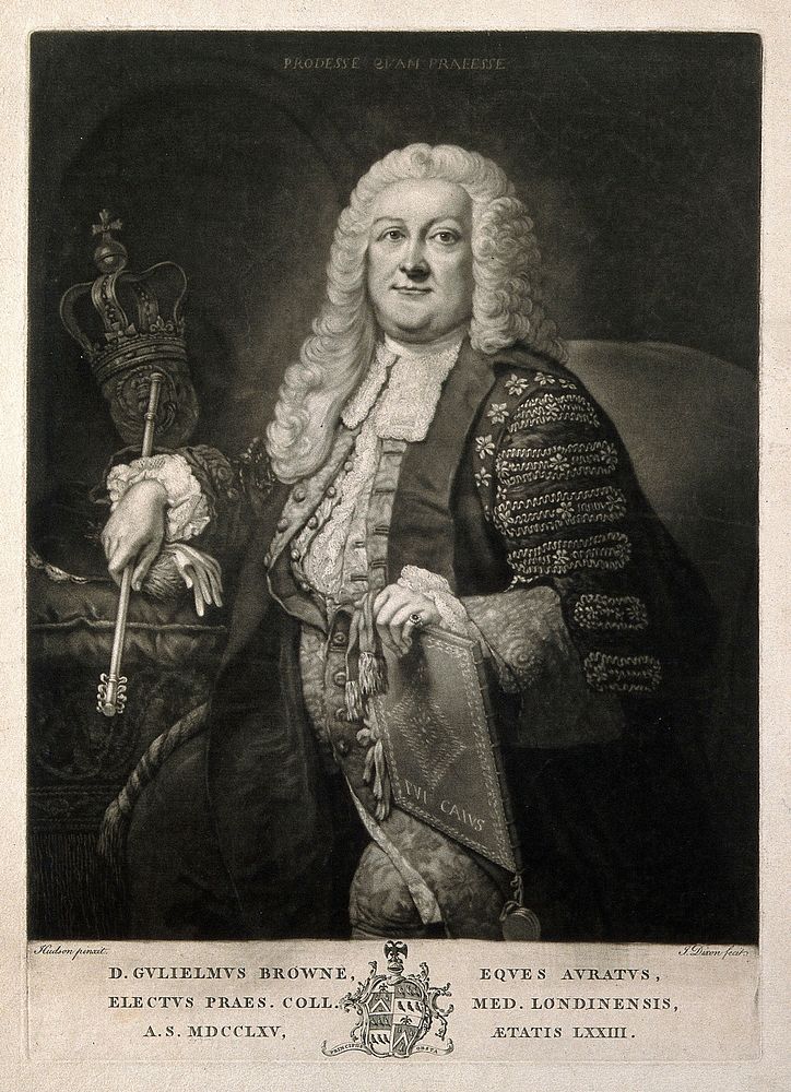 Sir William Browne. Mezzotint by J. Dixon after T. Hudson.