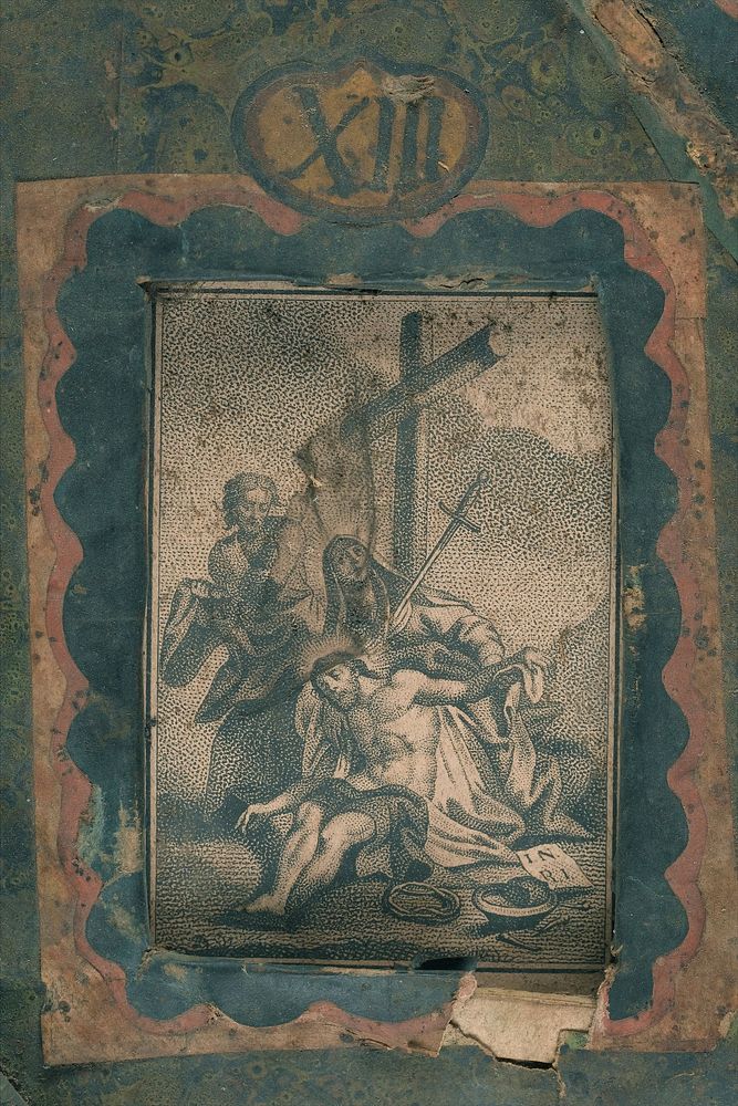 The Passion of Christ. Coloured roundel with etchings, engravings and watercolours, ca. 1800 .