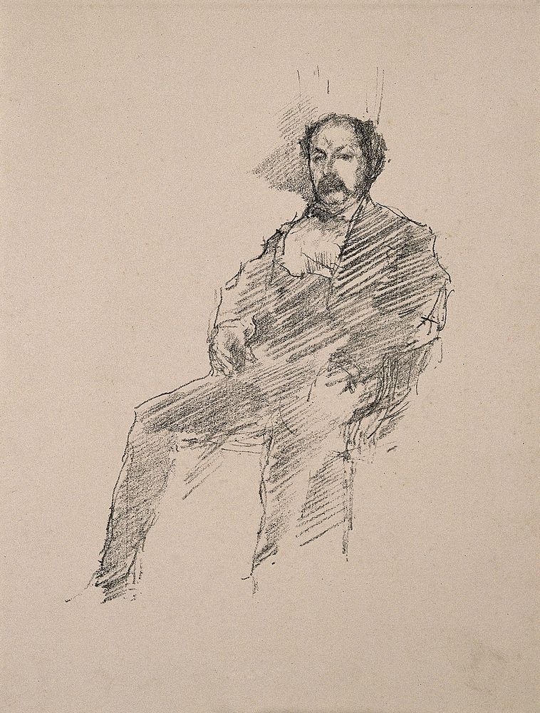 William MacNeill Whistler. Reproduction of charcoal drawing by J. A. M. Whistler, 1895.