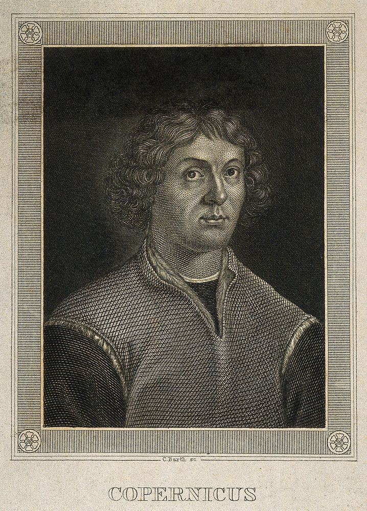 Nicolaus Copernicus. Line engraving by C. Barth.