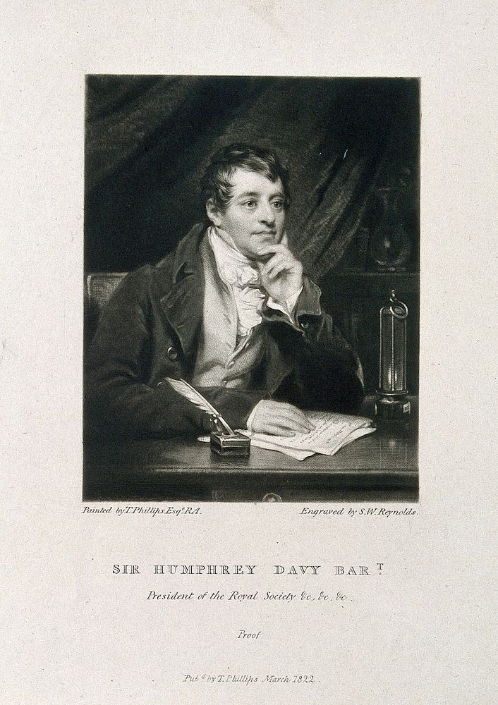 Sir Humphry Davy. Mezzotint by S. W. Reynolds, 1822, after T. Phillips.