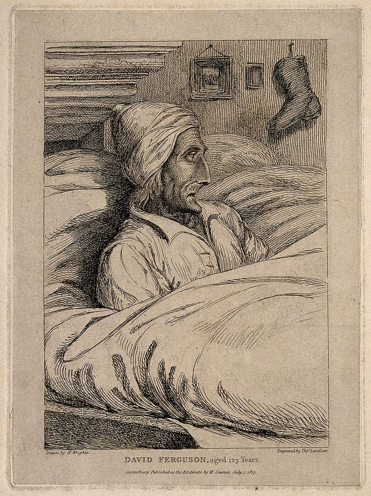 David Ferguson, aged 123. Etching by T. Landseer, 1817, after H. Wrighte.