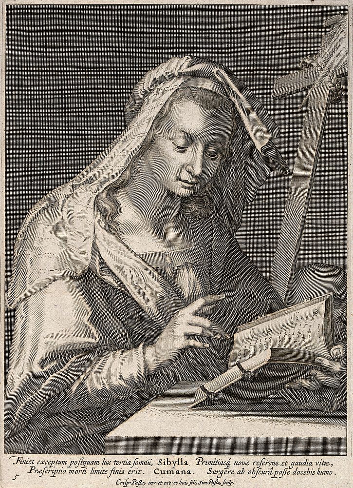 The Cumaean sibyl. Engraving by S. de Passe after C. de Passe I.