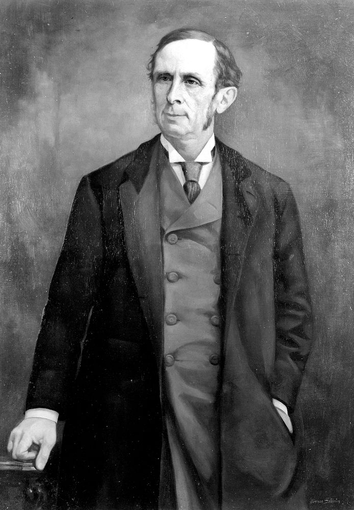 Sir Morell Mackenzie (1837-1892), otorhinolaryngologist. Oil painting by Harry Herman Salomon after a photograph.