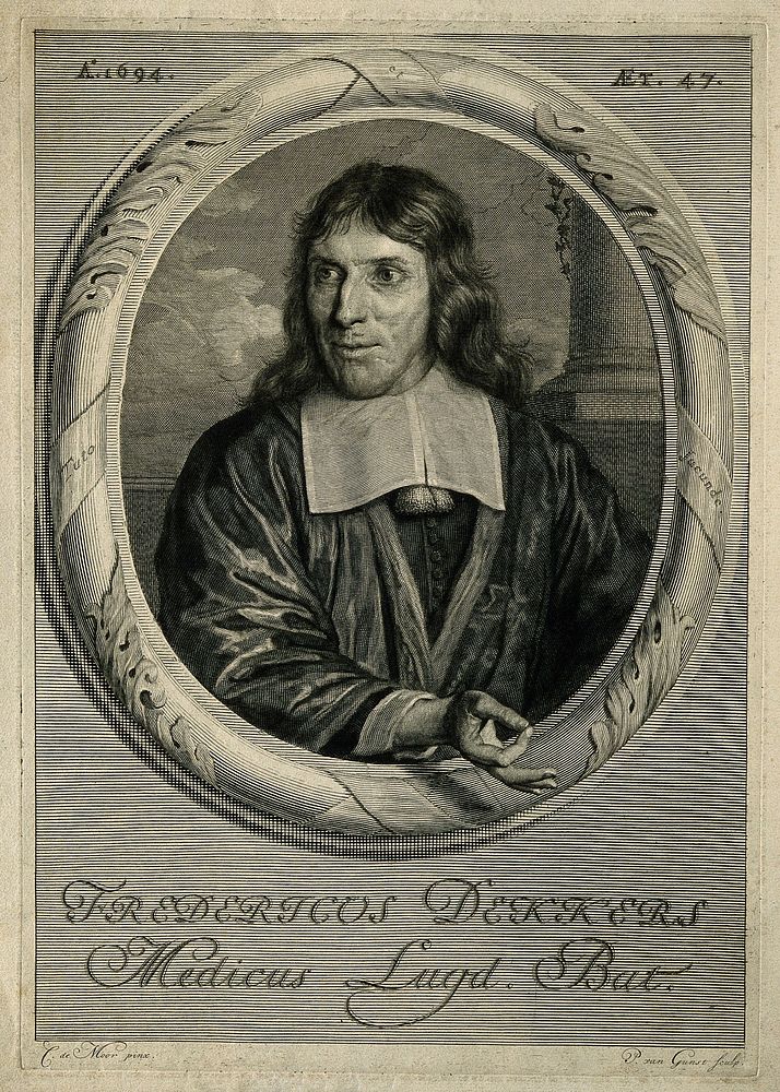Frederik Dekkers. Line engraving by P. van Gunst after C. de Moor.