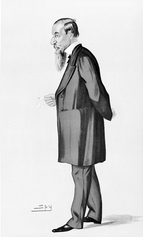 Sir Jonathan Hutchinson. Colour lithograph by Sir L. Ward [Spy], 1890.