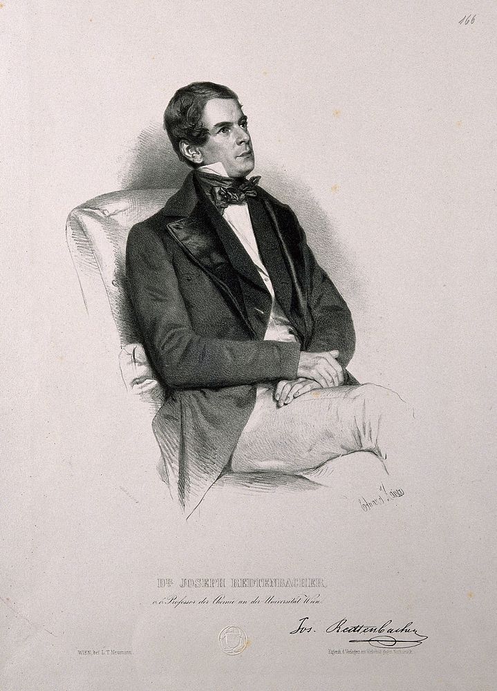 Joseph Redtenbacher. Lithograph by E. Kaiser.