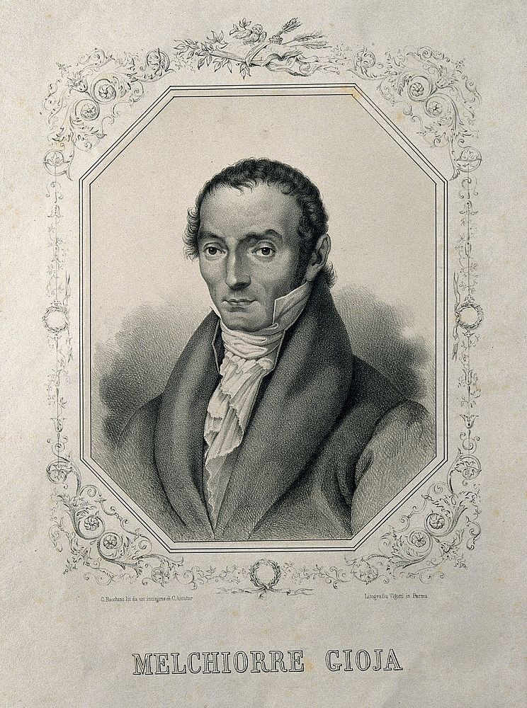 Melchiorre Gioia. Lithograph by G. Bacchini after C. Airatar.