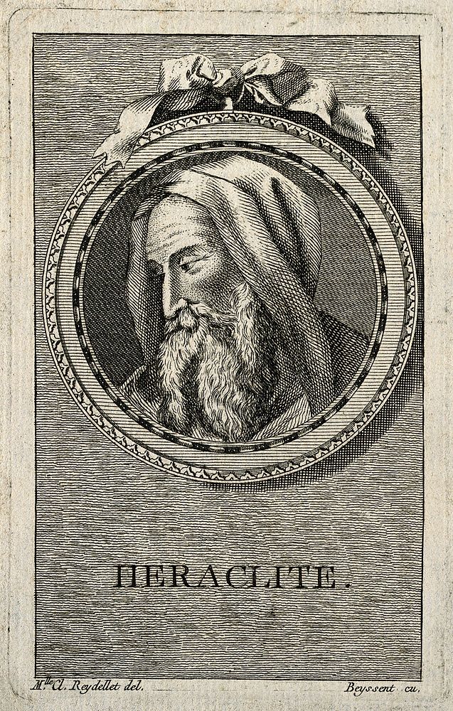 Heraclitus. Line engraving by Beyssent after Mlle. Cl. Reydellet.