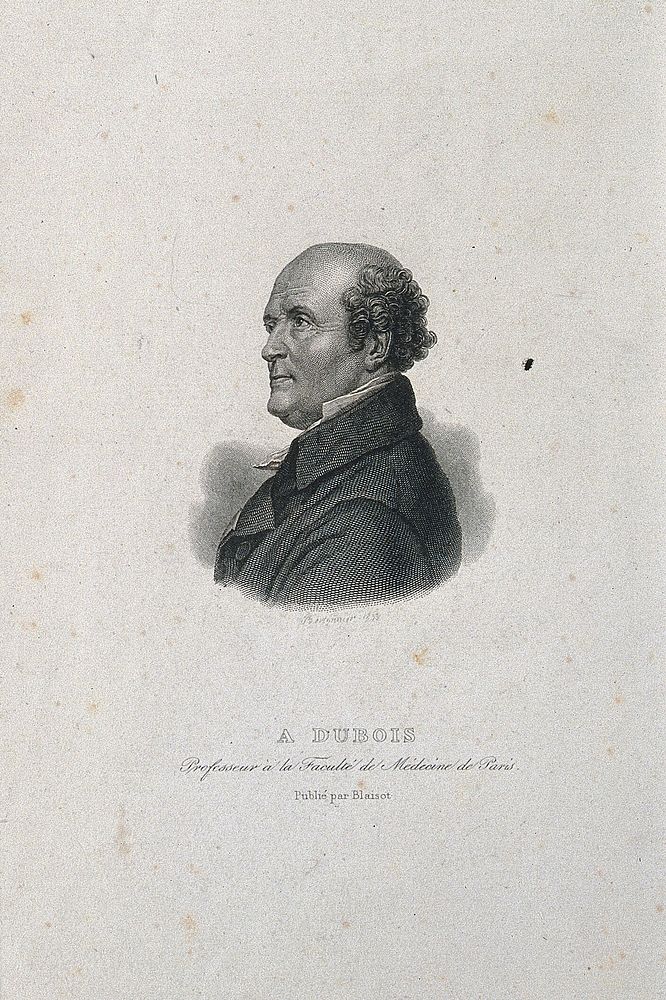 Antoine, Baron Dubois. Line engraving by P. F. Bertonnier, 1833, after F.P.S. Gérard, 1803.