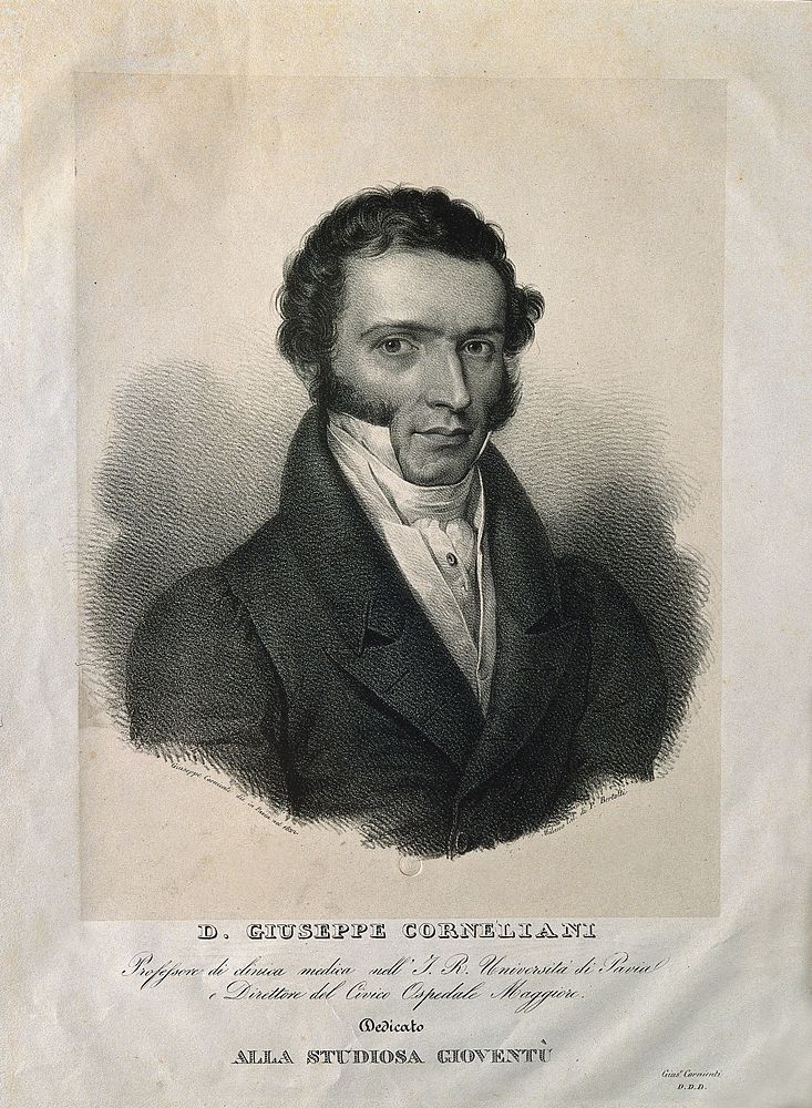 Giuseppe Corneliani. Lithograph by P. Bertotti after G. Cornienti, 1832.