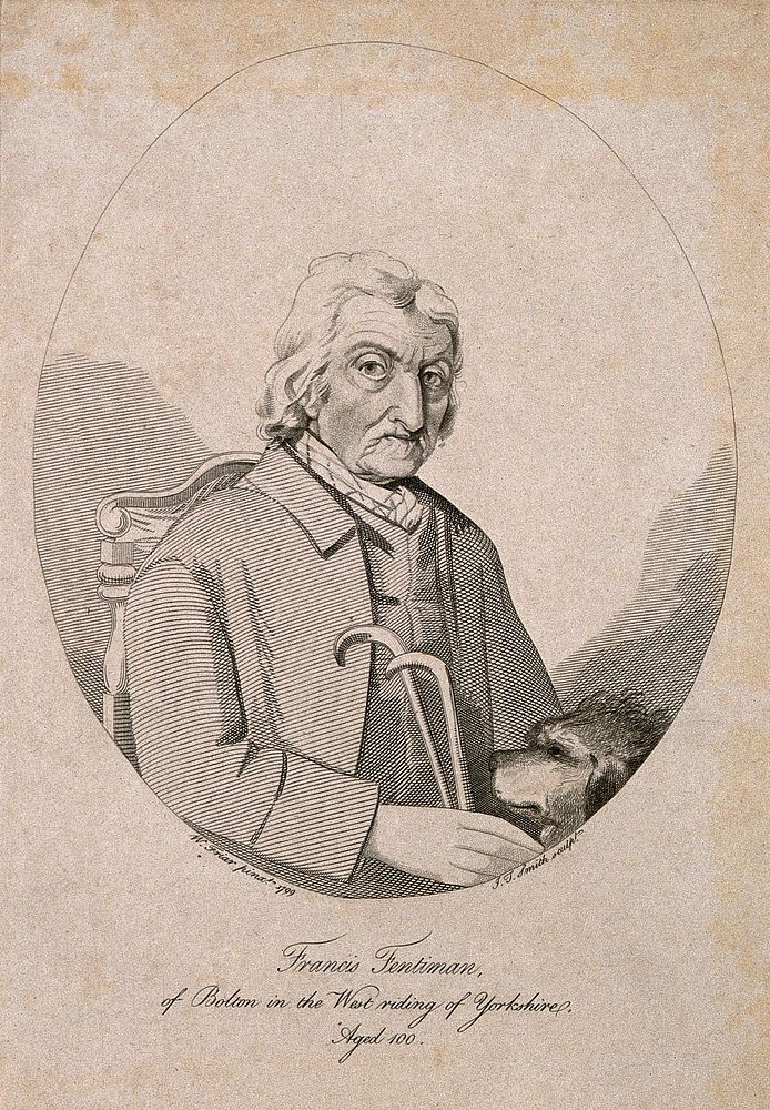 Francis Fentiman, a very old man. Engraving by J.T. Smith after W. Friar, 1799.