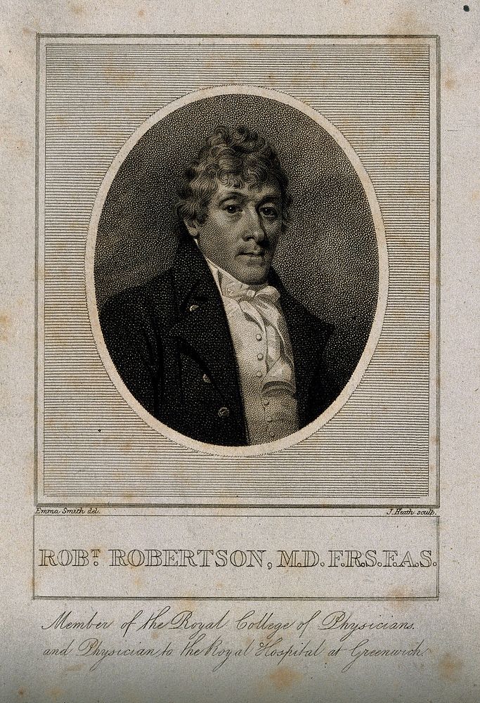 Robert Robertson. Stipple engraving by J. Heath, 180-, after Emma Smith.