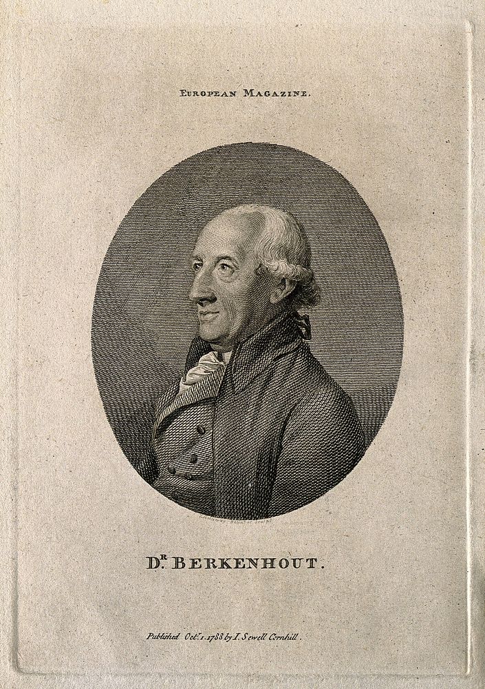 John Berkenhout. Line engraving by T. Holloway after himself.