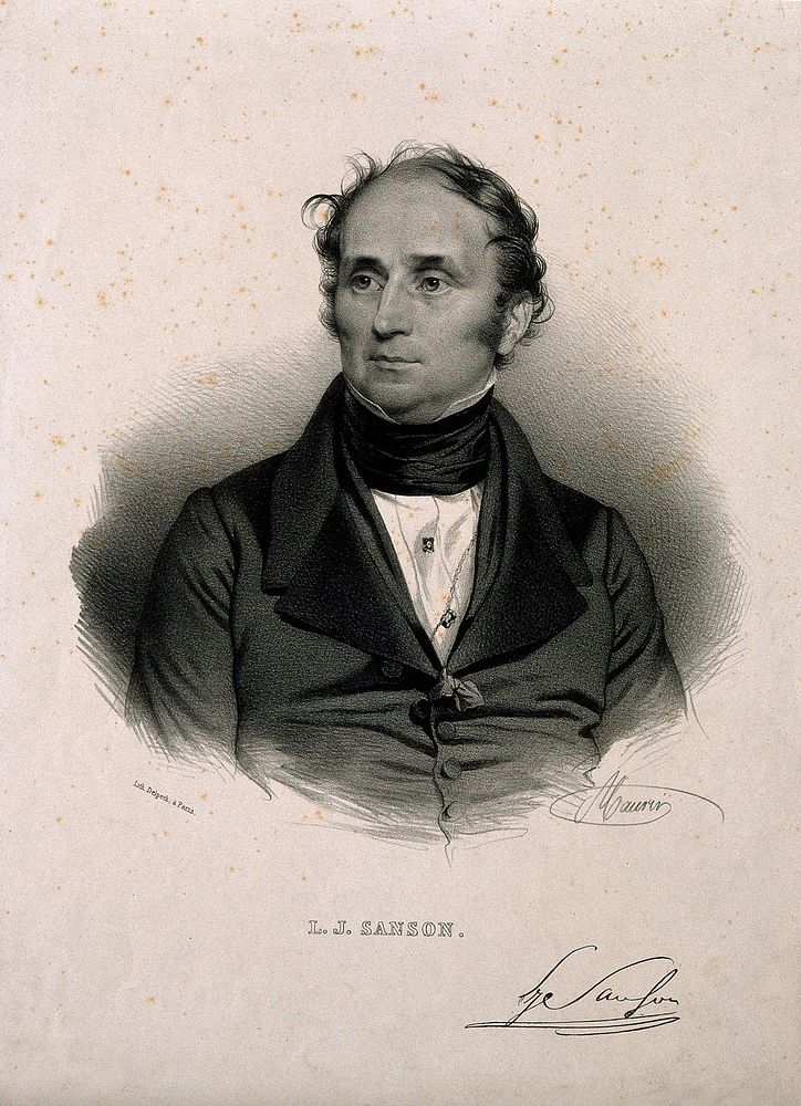 Louis Joseph Sanson. Lithograph by N. E. Maurin.