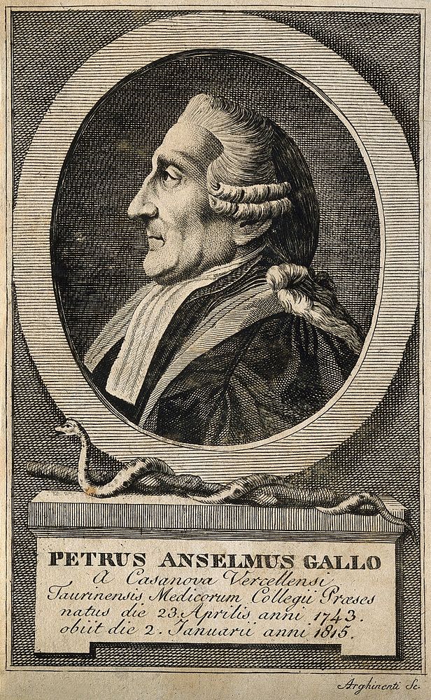 Pietro Anselmo Gallo. Line engraving by Arghinenti.