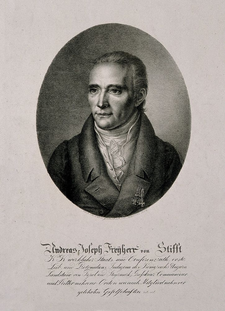 Andreas Joseph, Freiherr von Stifft. Lithograph by K. Mahnke, 1822, after himself.