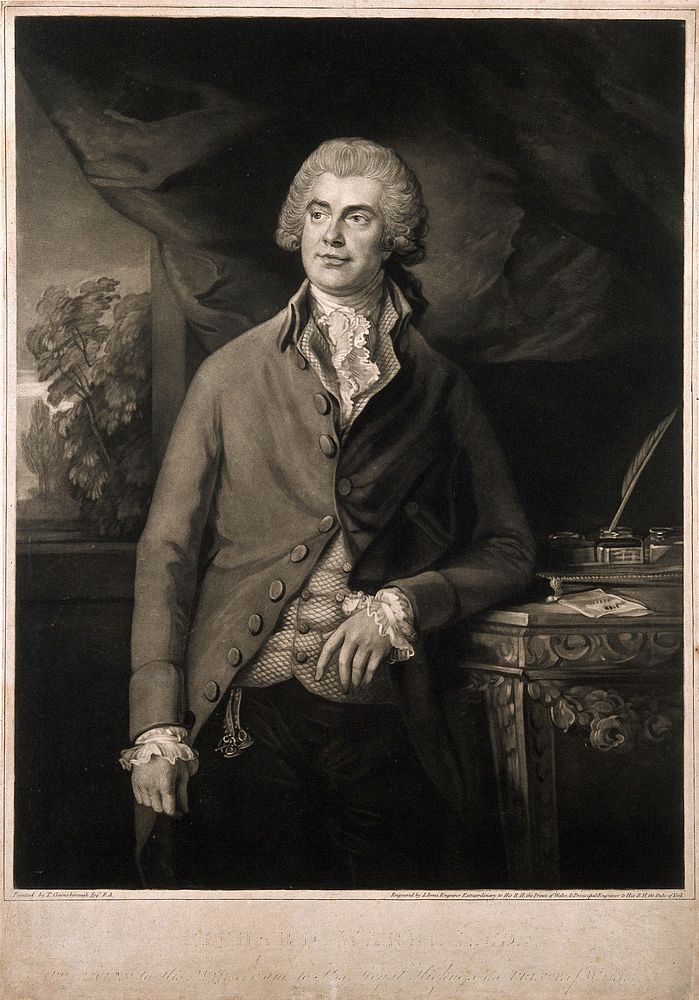 Richard Warren. Mezzotint by J. Jones, 1792, after T. Gainsborough.