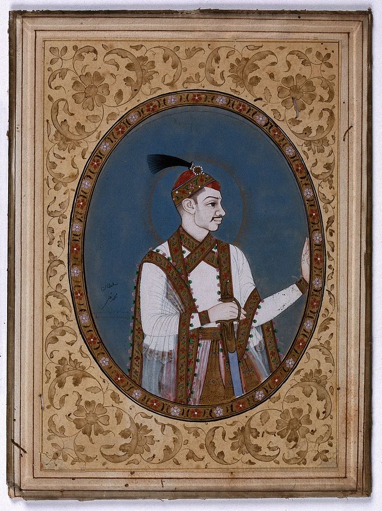 Sultan Mohammad. Gouache painting by an Indian artist.