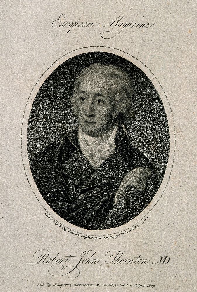 Robert John Thornton. Stipple engraving by W. Ridley, 1803, after J. Russell.