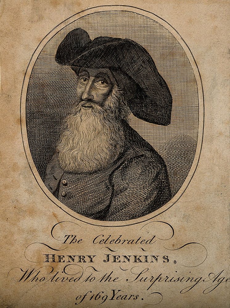 Henry Jenkins, aged 169. Line engraving after R. Walker.