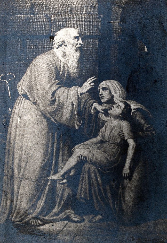 Saint Blaise. Photograph after an engraving.