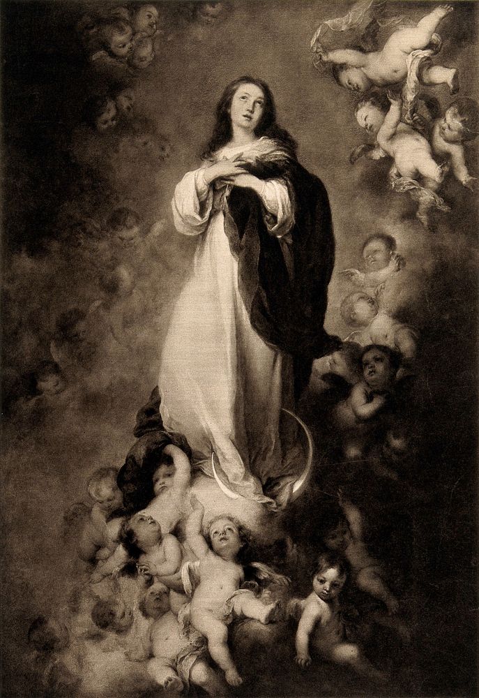 Saint Mary (the Blessed Virgin). Mezzotint  after B.E. Murillo.