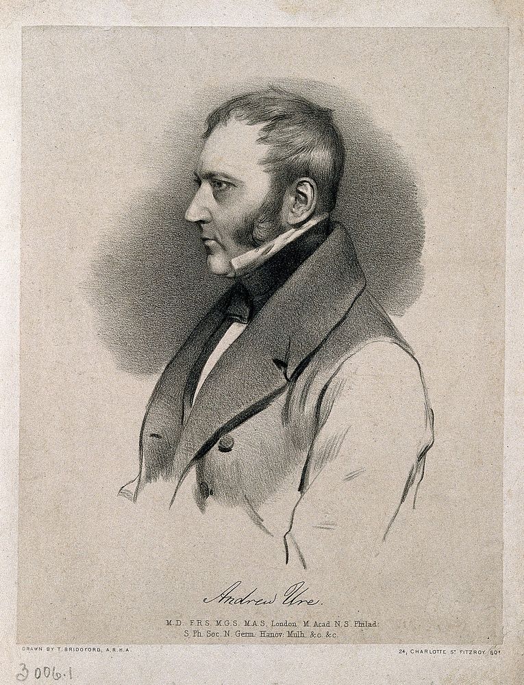 Andrew Ure. Lithograph by T. Bridgford.