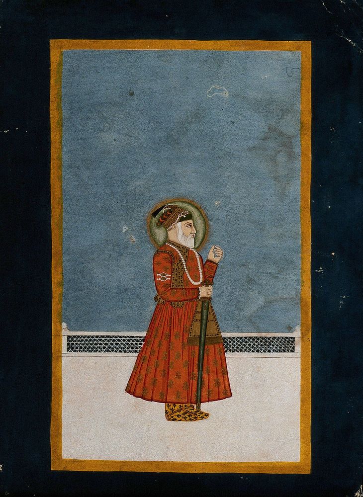 Bahadur Shah. Gouache painting.