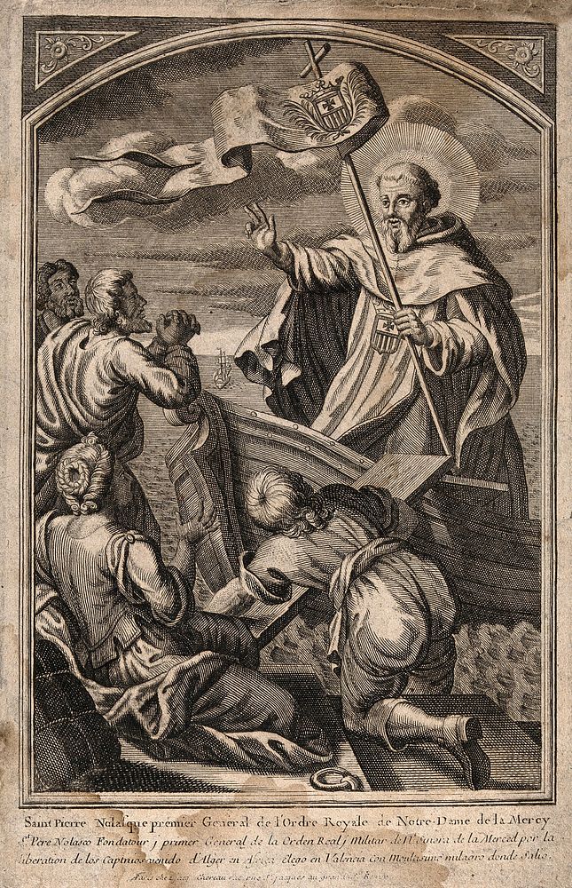 Saint Peter Nolascus. Engraving.