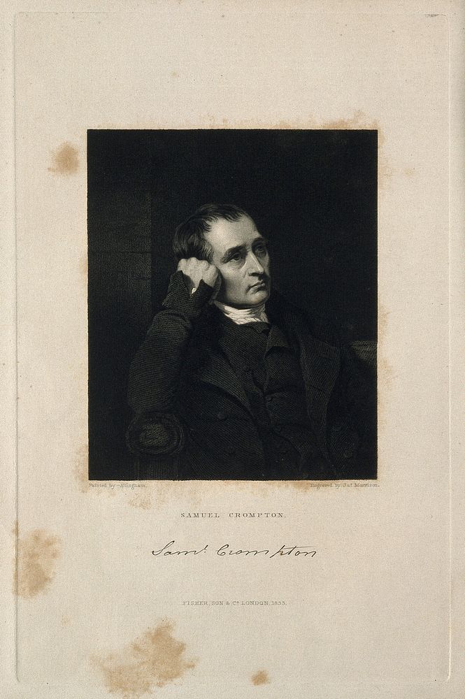 Samuel Crompton. Stipple engraving by J. Morrison after C. Allingham.