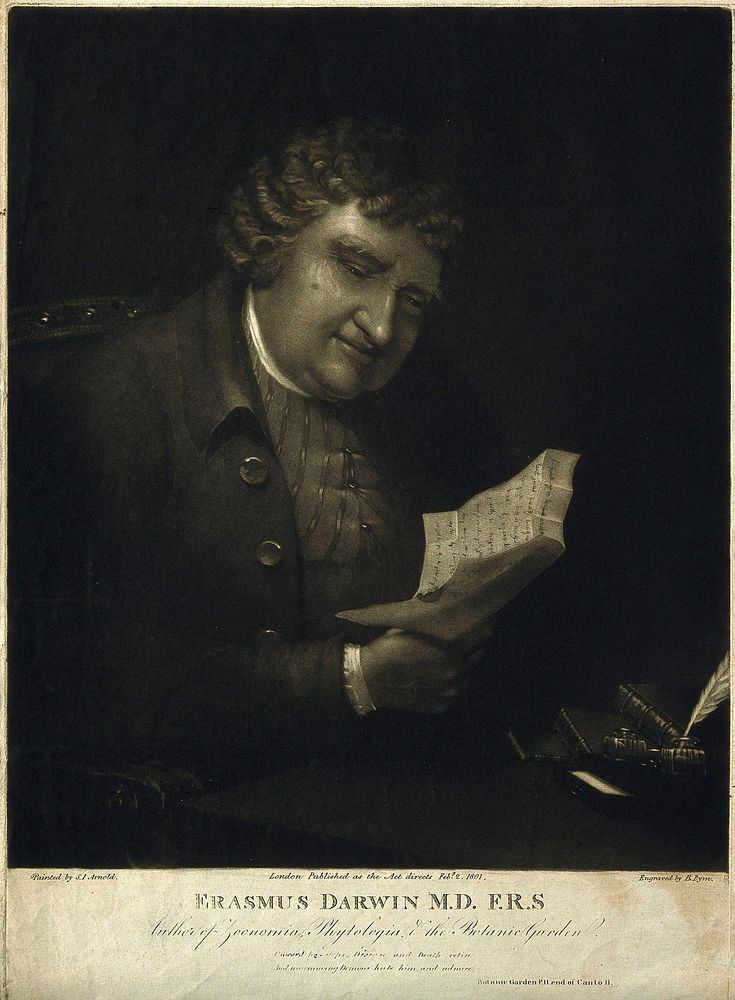 Erasmus Darwin. Mezzotint by B. Pym, 1801, after S.J. Arnold.