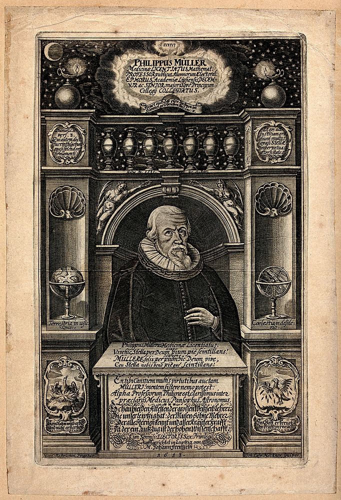 Philipp Müller. Line engraving by J. C. Höckner after M. Rastrum.