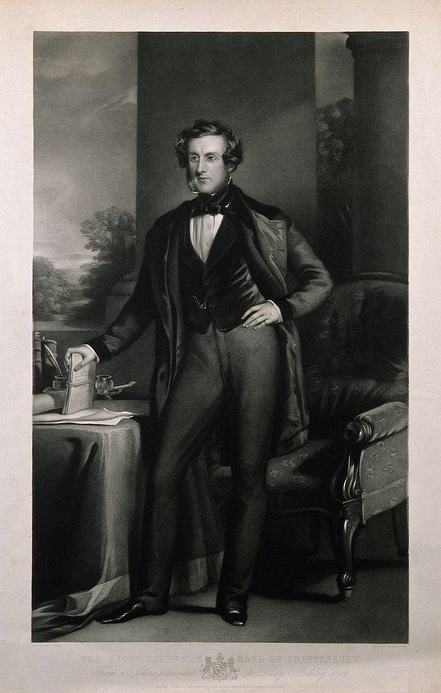 Anthony Ashley Cooper, 7th Earl of Shaftesbury. Mezzotint by W. T. Davey, 1851, after F. Bird.