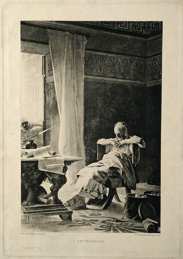 Archimedes of Syracuse. Photogravure by R. Paulussen after N. Barabino.
