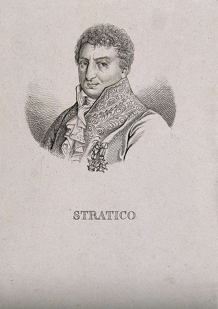 Simeone Filippo Stratico. Reproduction of line engraving.