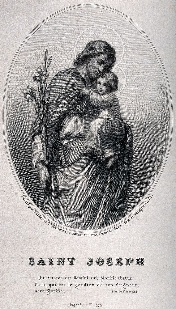 Saint Joseph. Line engraving.