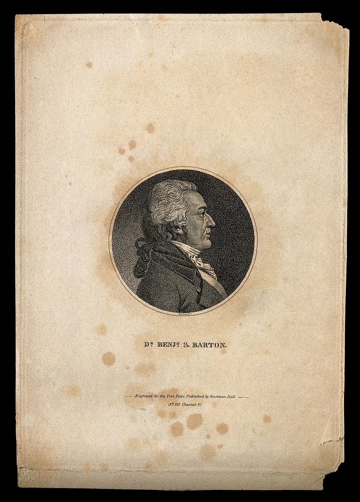 Benjamin Smith Barton. Stipple engraving by C. Gobrecht, 1816.