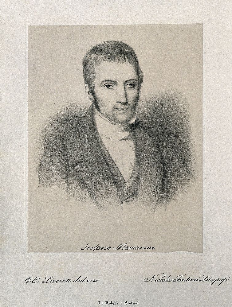 Stefano Mavianini. Lithograph by N. Fontani after C. E. Liverati.