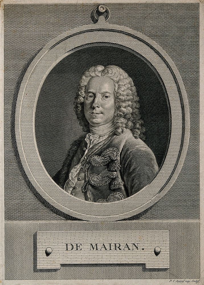 Jean-Jacques Dortous de Mairan. Line engraving by P.C. Ingouf, 1771, after L. Tocquet.