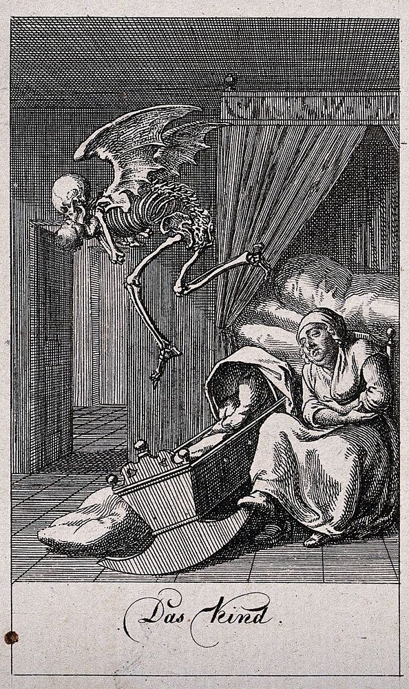 The dance of death: death and the child. Etching by D.-N. Chodowiecki, 1791.